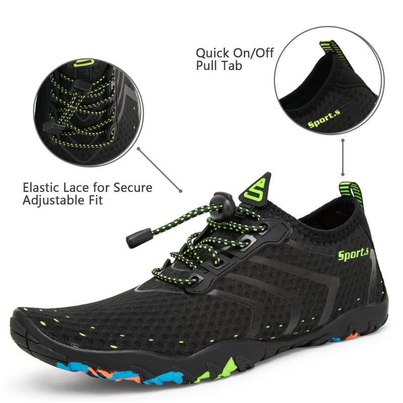 WateLves Water Shoes Mens Womens Beach Swim Shoes Quick-Dry Aqua Socks Pool Shoes for Surf Yoga Water Aerobics (Classic Black, 42) - Image 3